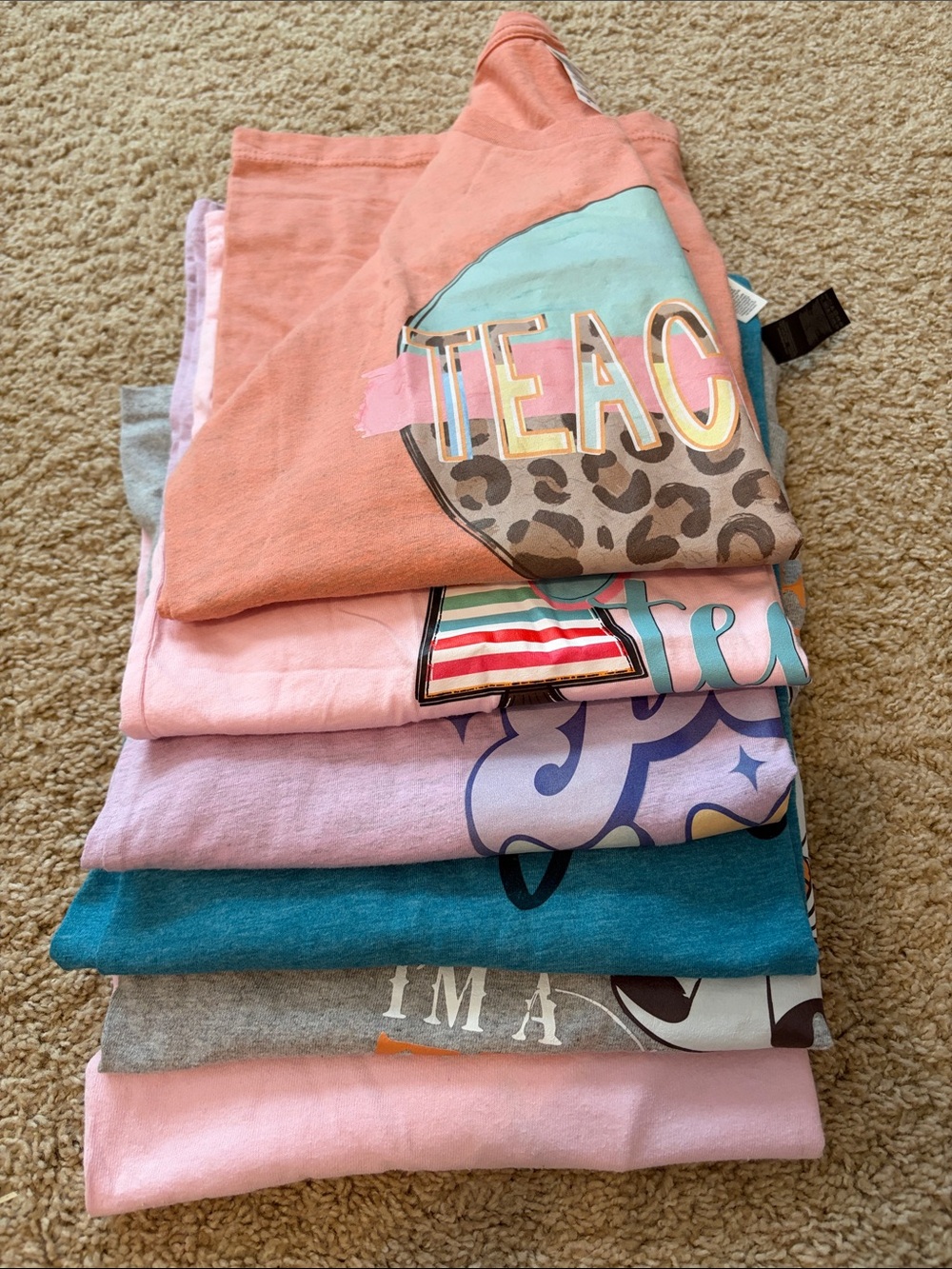 Lot of Teacher Tees
